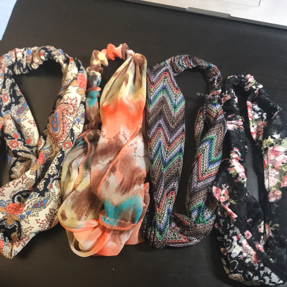 pack of fabric headbands. all 4 included.